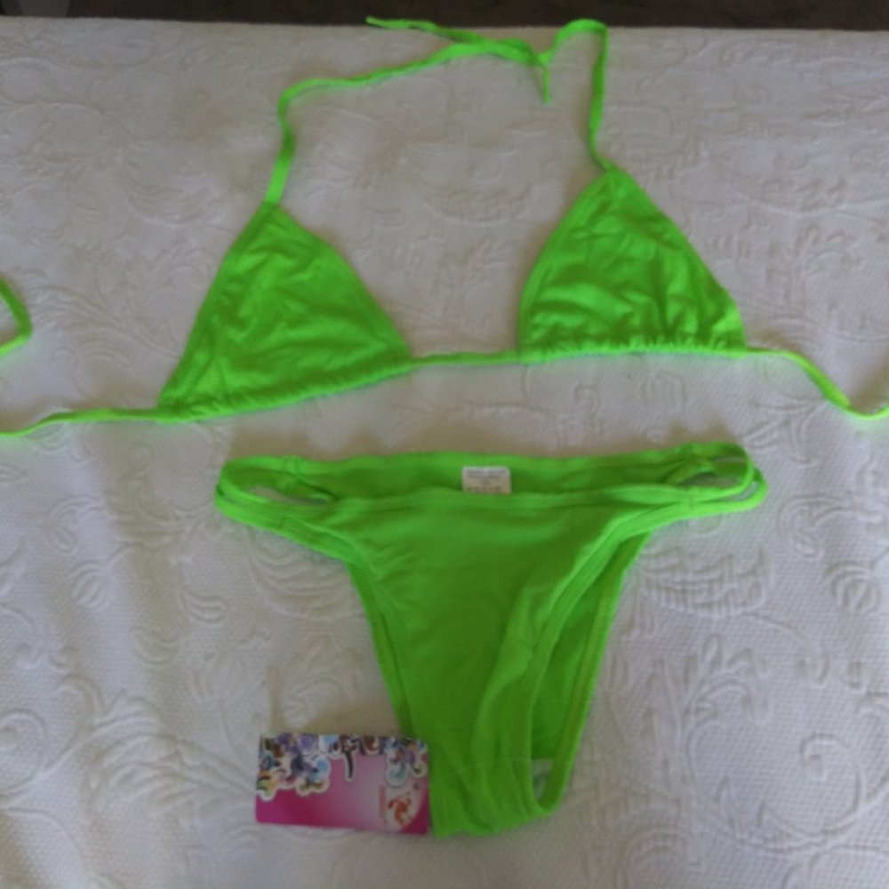 New neon green bikini